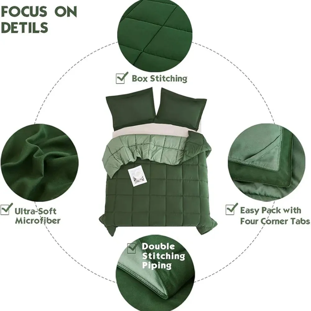 Green Twin/Twin XL Reversible Comforter Duvet